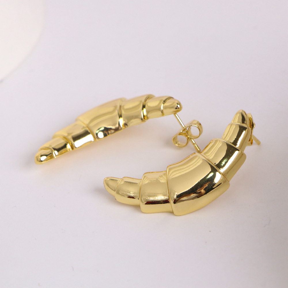 Geometric Pattern 1 Pair IG Style Geometric Copper 18K Gold Plated Ear Studs