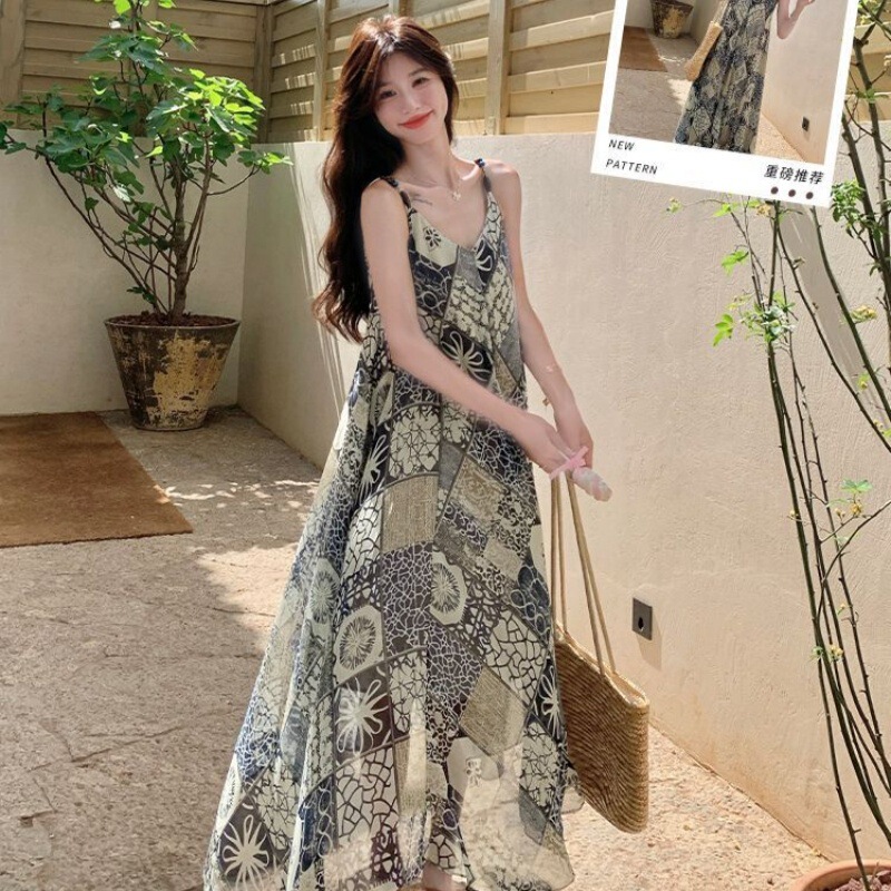French Super Fairy Bohemian Suspender Dress for Women Summer 2025 New Style Unique Beautiful Slimming Look Long Skirt