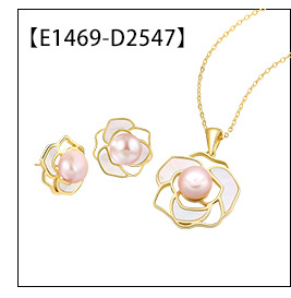 Conjunto de colar de pérolas minimalista com brincos e anel_voghion.com