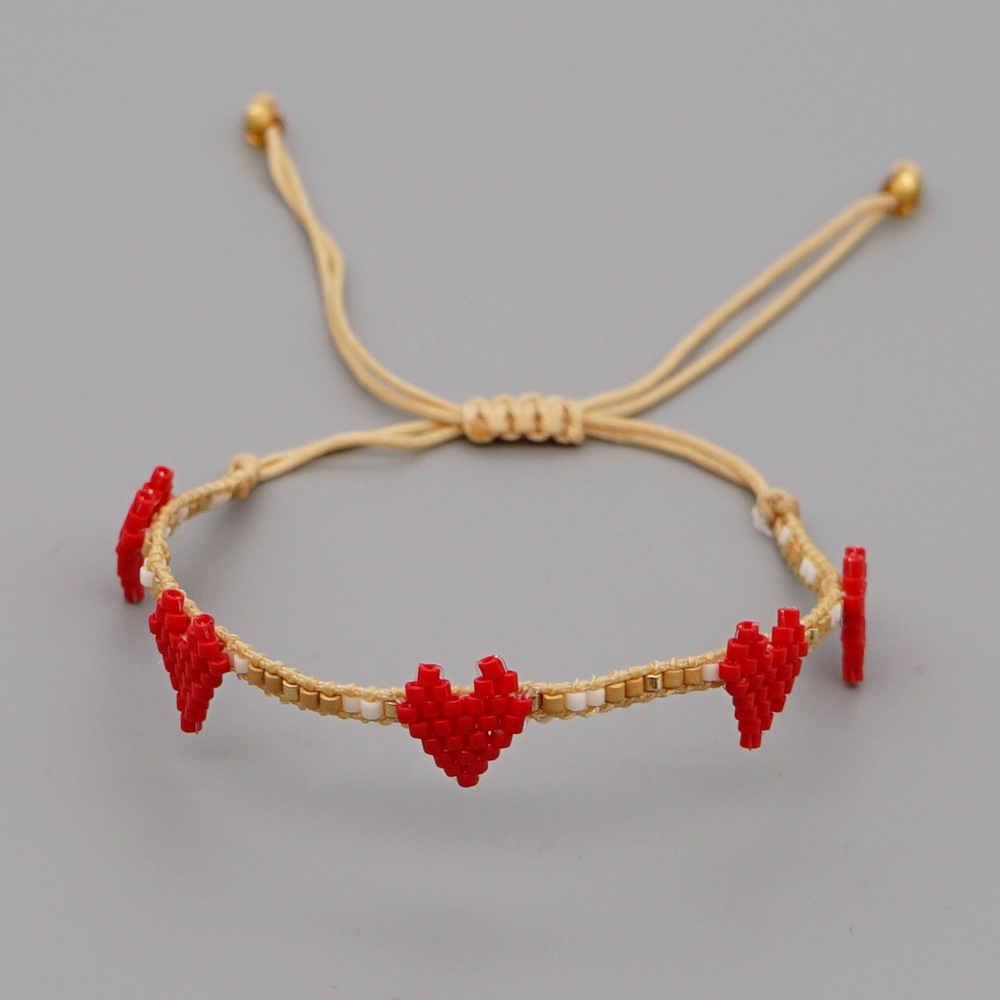 Miyuki Rice Beads Hand-woven Love Beaded Bracelet display picture 8