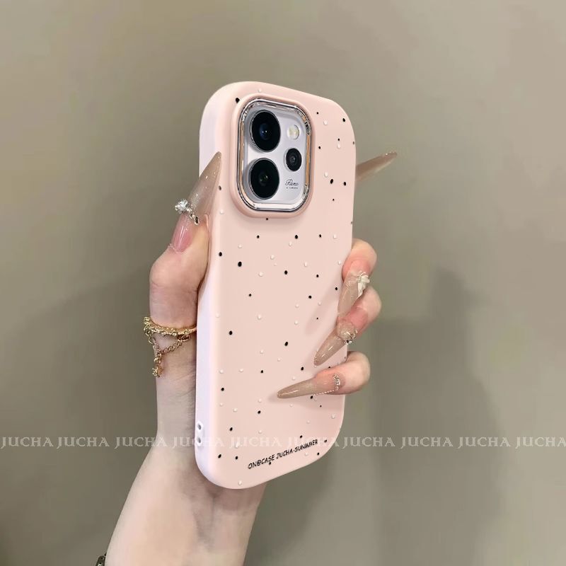 Simple Black and White Polka Dot Apple 17Promax Mobile Phone Case New Model 16Plus Large Hole Soft Protective Cover Candy Color