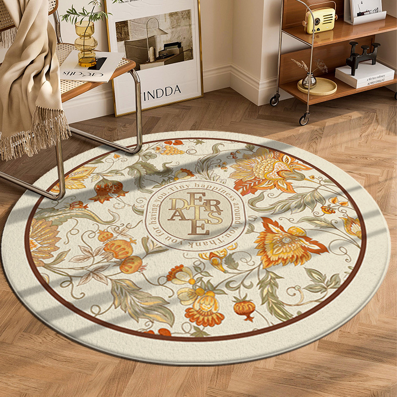 Tappeto rotondo vintage stile nordico boho per salotto e divano_voghion.com