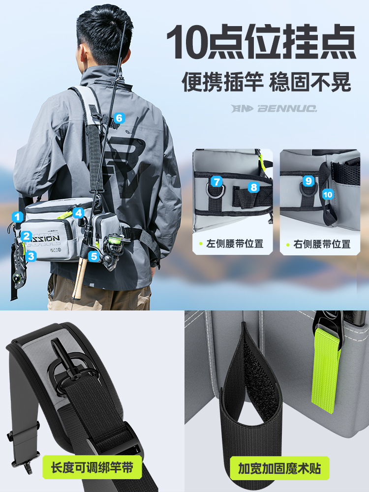 Luya bolsa nueva bolsa de cintura multifuncional bolsa de pesca bolsa de almacenamiento táctica bolsa de pesca inclinada bolsa de pesca impermeable