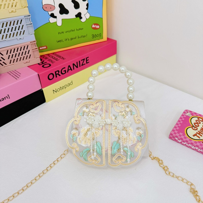 Bolsos infantiles de alto nivel, exquisitos antiguos, bolsos de cambio de niña, bolsos de mano de perlas de princesa, bolsos de almacenamiento