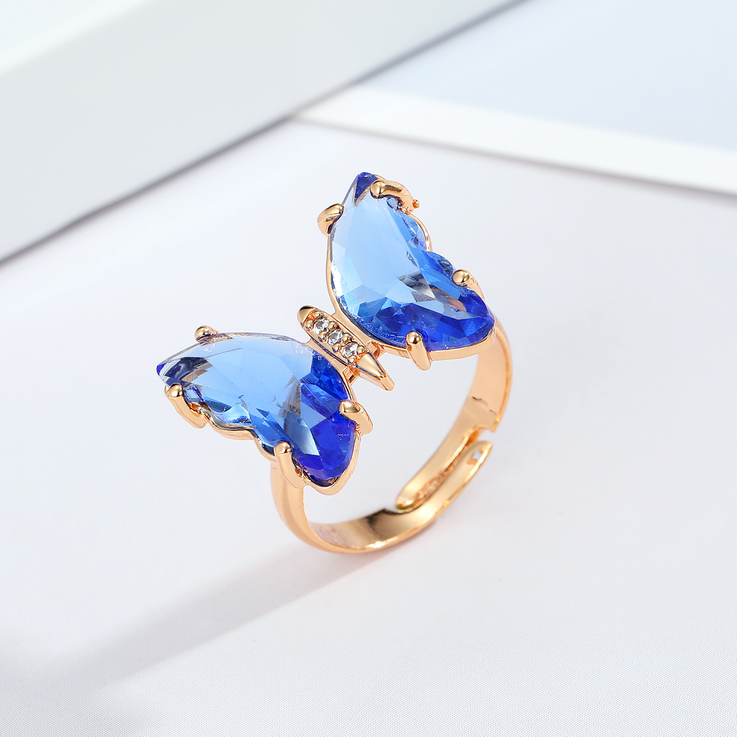 Wholesale Jewelry Retro Multicolor Butterfly Ring Nihaojewelry display picture 3