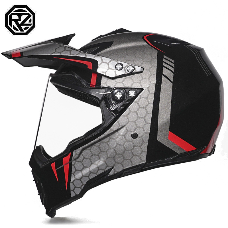 Casco de campo traviesa Casco de carreras de motos Casco de carretera Casco de doble propósito para hombres y mujeres Casco de tracción de cuatro estaciones Casco completo Orz