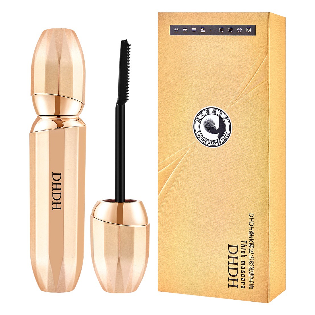 DHDH mortiana largo grueso rimel curling maquillaje no fácil de manchas impermeable raíz clara base pestañas