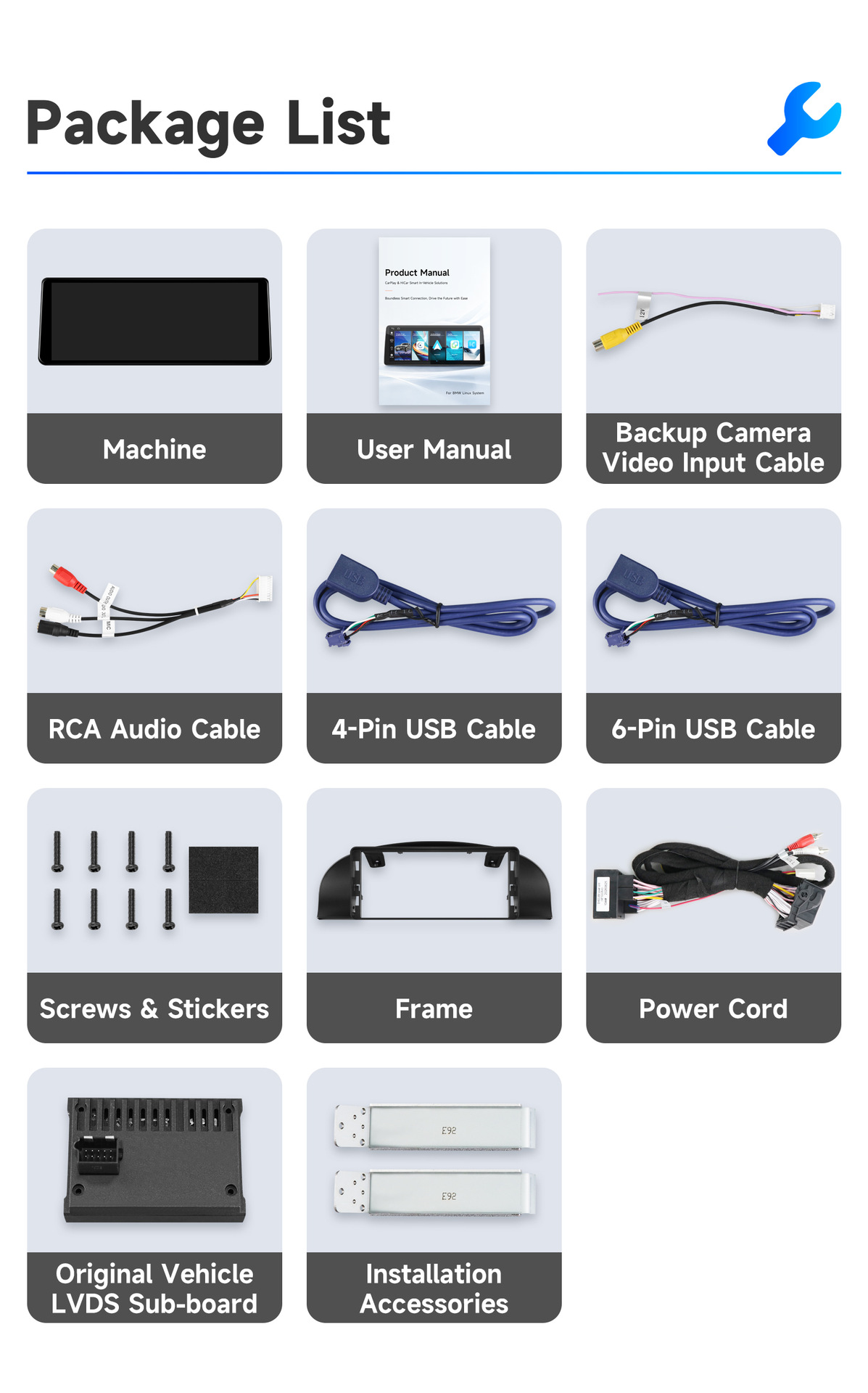 12.3inch Suitable for BMW 05-08 E90 E92 3 Series central control large screen Linux car GPS navigation CCC