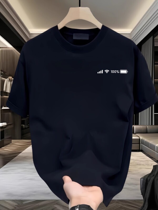 夏ヘビーウェイトピュアコットン220グラム半袖Tシャツボーイズ新しいクリエイティブプリントシンプルで多用途なラウンドネックTシャツトップ|undefined