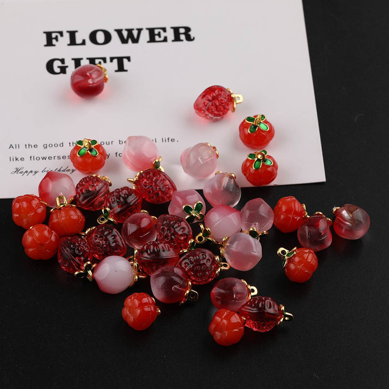 Fresh and Simple Artificial Fruit Strawberry with Hanging Small Loose Beads DIY Handmade Bracelet Necklace Pendant Jewelry Accessories Fresh and Simple Artificial Fruit Strawberry with Hanging Small Loose Beads DIY Handmade Bracelet Necklace Pendant Jewelry Accessories