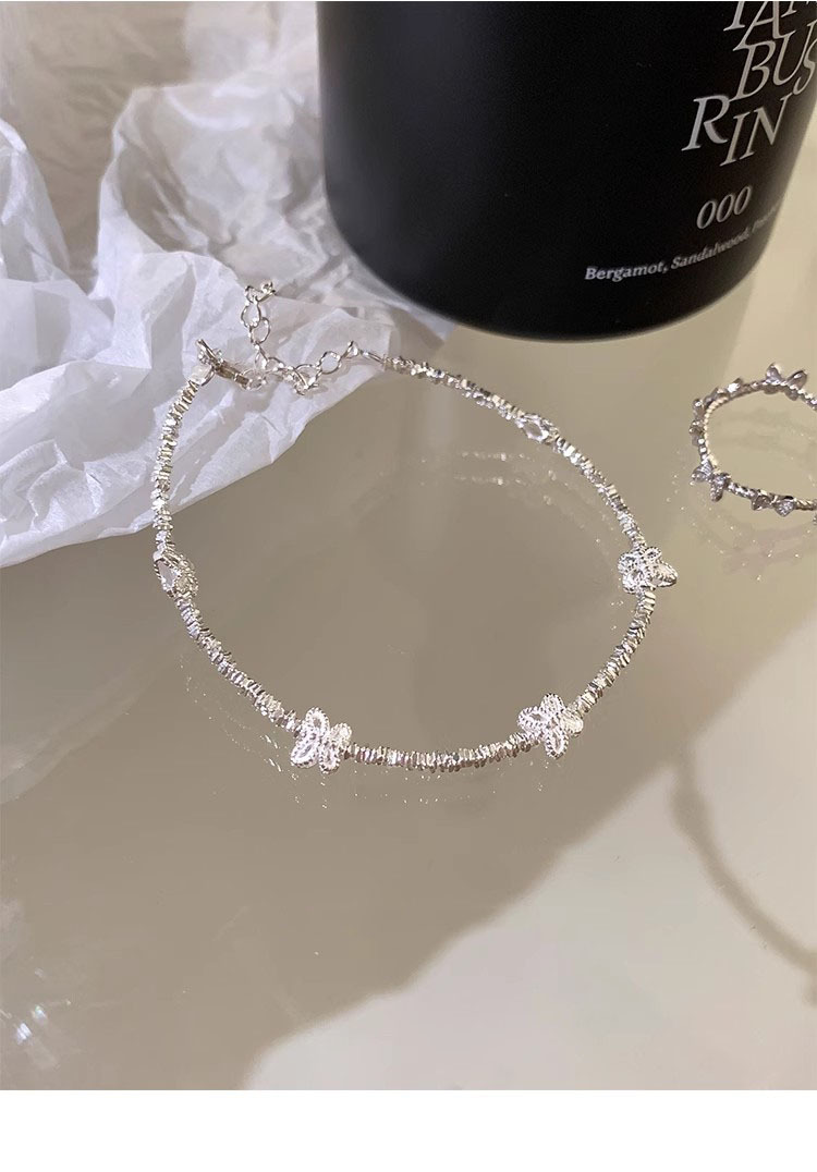 7g Weight Bracelets Classification 925 sterling silver Chain Material 1 Piece Quantity Daily Occasion 925 Sterling Silver Material Butterfly Pattern Women's Gender Beaded, Polishing Design Sweet, IG Style Style 925 Sterling Silver Bracelets Sweet IG Style 11