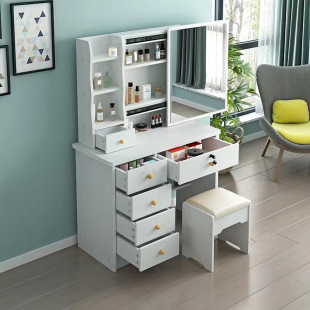 Popular White Dressing Table Sliding Mirror Small Dressing Table Storage Cabinet Integrated Simple Dressing Table Factory Wholesale