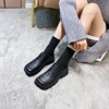 21 The new Japanese jk With crude soft sole Top layer leather Single shoes Shallow mouth Square personality British style Lok Fu shoes