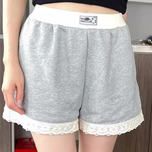 In-Stock Mar Zhao Lusi Same Style Korean Niche Design Elastic Waist Casual Pants 25 Summer New Shorts Wholesale