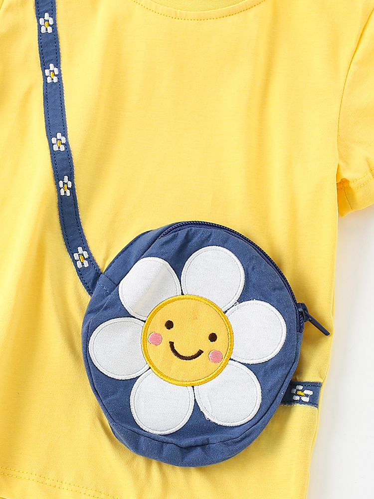 Malwee niñas de manga corta de verano nuevo estilo europeo y americano para niños de media y mediana edad niñas de cuello redondo ropa infantil camiseta