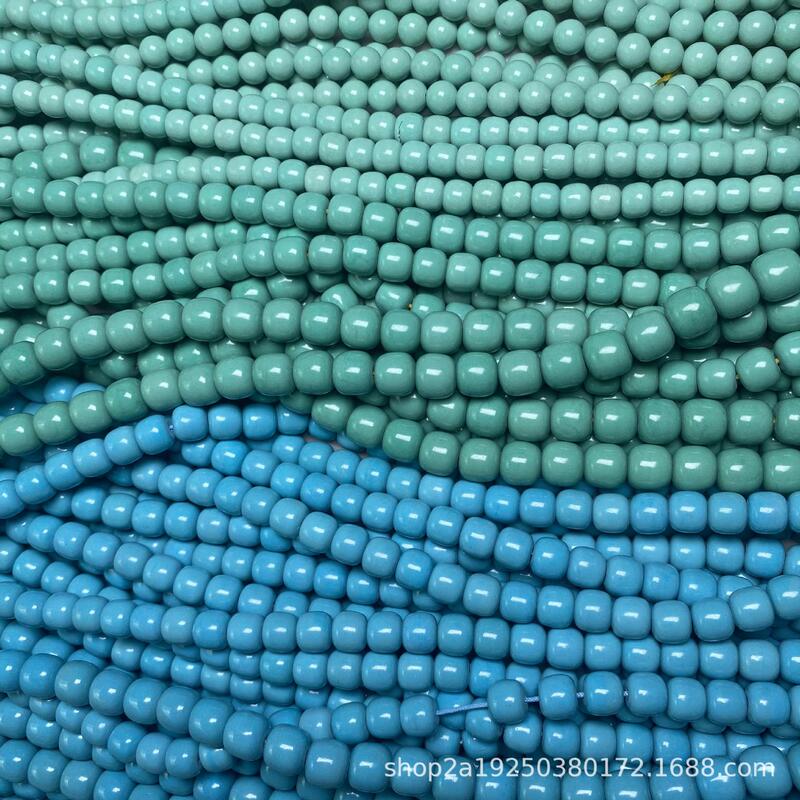 High porcelain magnesite blue turquoise Wenwan accessories round beads old beads loose beads top waist beads DIY hand string Buddha wholesale