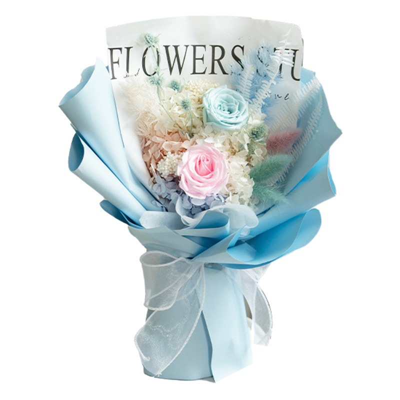 Flor inmortal ramo de flores de rosas de alta calidad día del hombre novia regalos de flores verdaderas flores de flores inmortales fábrica ramo al por mayor