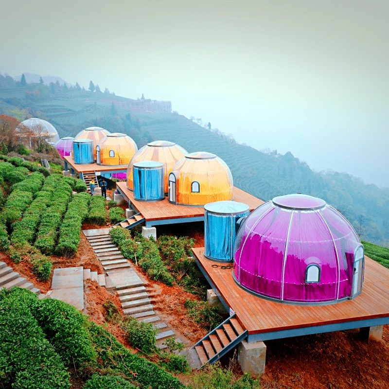 Fabricantes de casas privadas PC Star Vacancy Mobile Scenic Spot Camping Spherical Tent Villa al aire libre Residency Bubble House