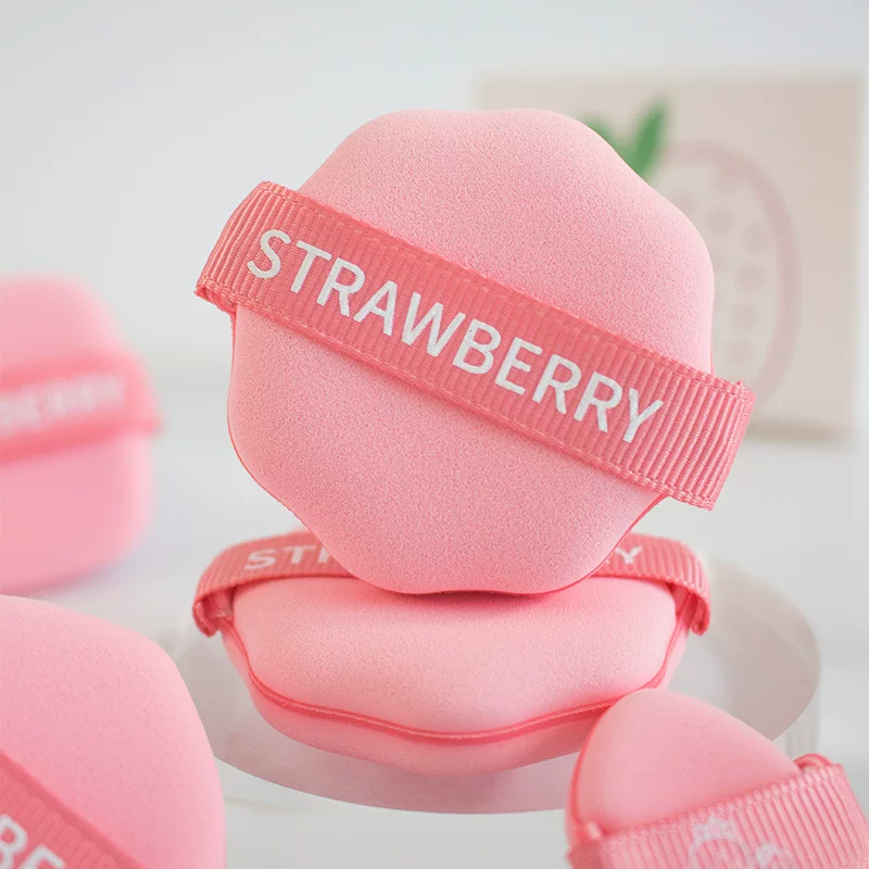Powder Puff (Guo Xiao Niu) Strawberry Cushion — Dual-Use Dry & Wet, Super-Soft Strap