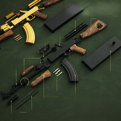 1:3 Detachable AK47 Akm Sniper Rifle Alloy Model Metal Assembly Toy Gun Display Piece Not Shootable