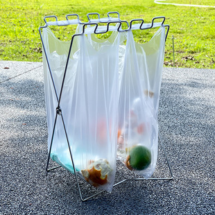 Home Kitchen Picnic Barbecue Plastic Bag Holder Outdoor Folding Garbage Rack Camping Portable Garbage Bag Support Rack