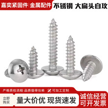 201不锈钢大扁头自攻蘑菇头伞头螺丝十字槽自攻螺钉木螺钉M3M4M5