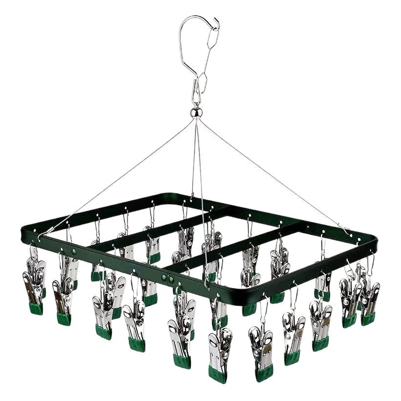 Calcetines de aleación de aluminio estante de secado multi-clip hogar colgando balcón ropa interior fresca ropa interior calcetines de secado artefacto