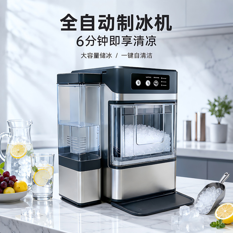 Cross-border chewing ice maker, for export, household use, fully automatic soft ice machine, ICE MARKER ice machine, ice cubes
