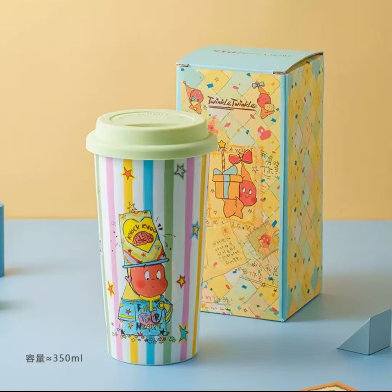 SOCCA星人二重保温カップ陶磁器コップ大容量カップ蓋付きカップル誕生日プレゼント|undefined