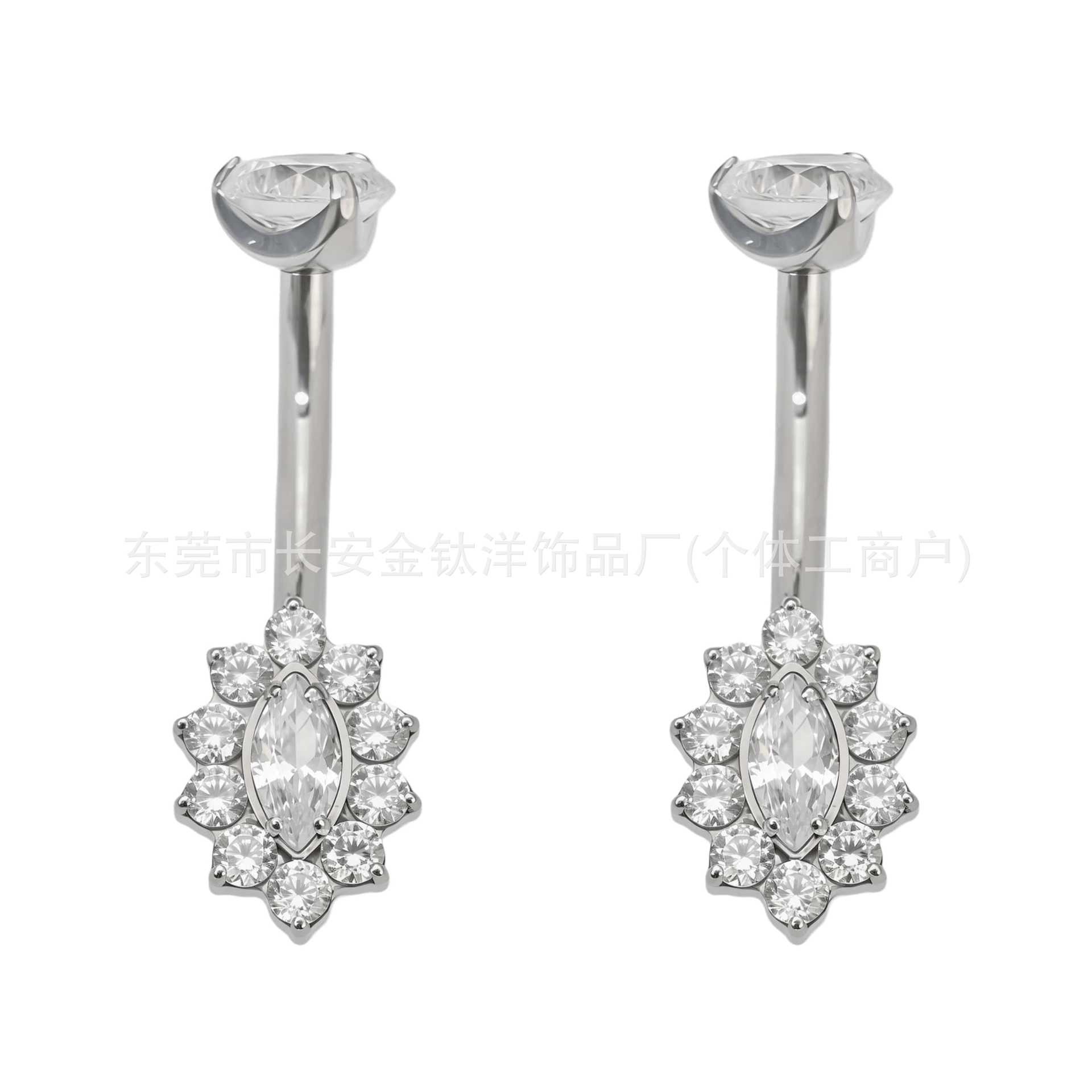 Pointed titanium steel lip stud product view