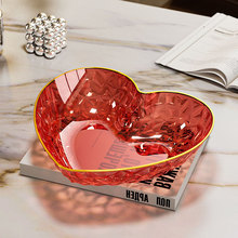 新款2025心形PET果盘家用水果盘客厅茶几零食干果摆放盘糖果收纳