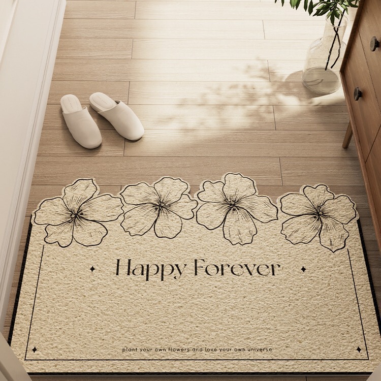 Ins Style Entrance Door Floor Mat Is Stain-Resistant and Easy to Care For. Entrance Door Mat Scraping Mud and Soil Pvc Silk Circle Floor Mat Can Be Cut