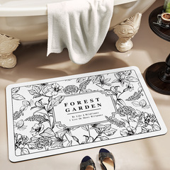 Nordic ins simple bathroom non-slip floor mat home bathroom water-absorbent quick-drying foot mat toilet entrance mat