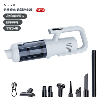 Car Vacuum Cleaner, Wireless Charging for Car Use, Super High Power Suction for Home Use, Small Handheld Portable Mini (Tozsoranlar) - white-111v-brushless-vacuum-cleaner-small-floor-brush