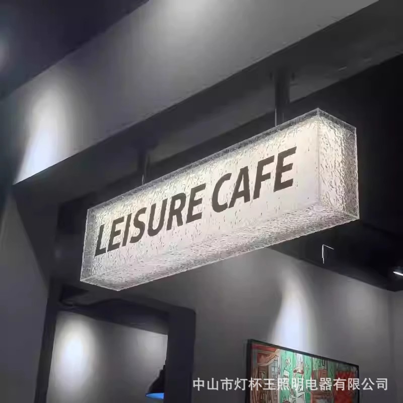 Doble cara colgando piedra agua acrílico caja de luz luminosa cartel ventana bar cajero letrero personalizado