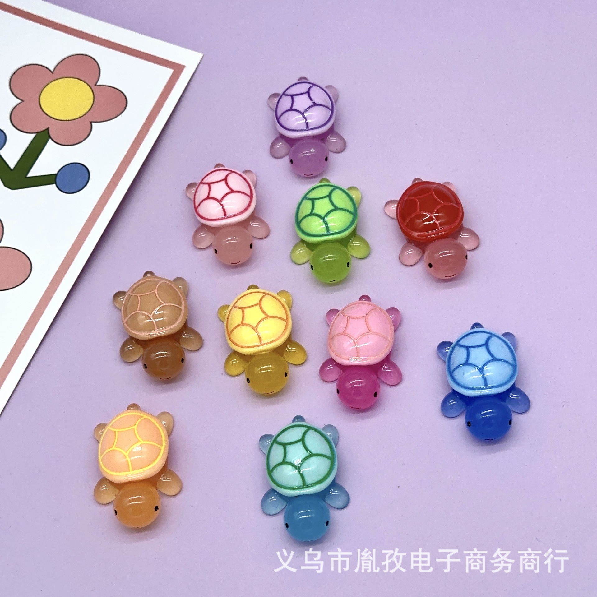 Caricatura estereoscópica tortuga de luz nocturna para tocar DIY accesorios de joyería puede hacer bolsas ciegas creativas en vivo lotes de ventas calientes