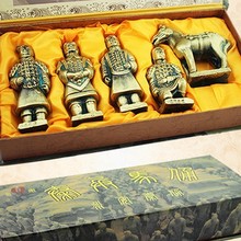 兵马俑仿铜黑陶工艺品摆件送外国朋友批量生产西安特色热卖礼品