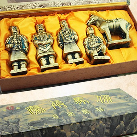 兵马俑仿铜黑陶工艺品摆件送外国朋友批量生产西安特色热卖礼品