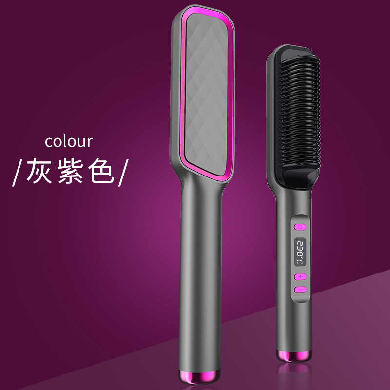 国境を越えた新型液晶表示ストレートヘア櫛は髪を傷つけない怠け者ストレートヘア巻き毛両用クランプマイナスイオン巻き髪棒|undefined