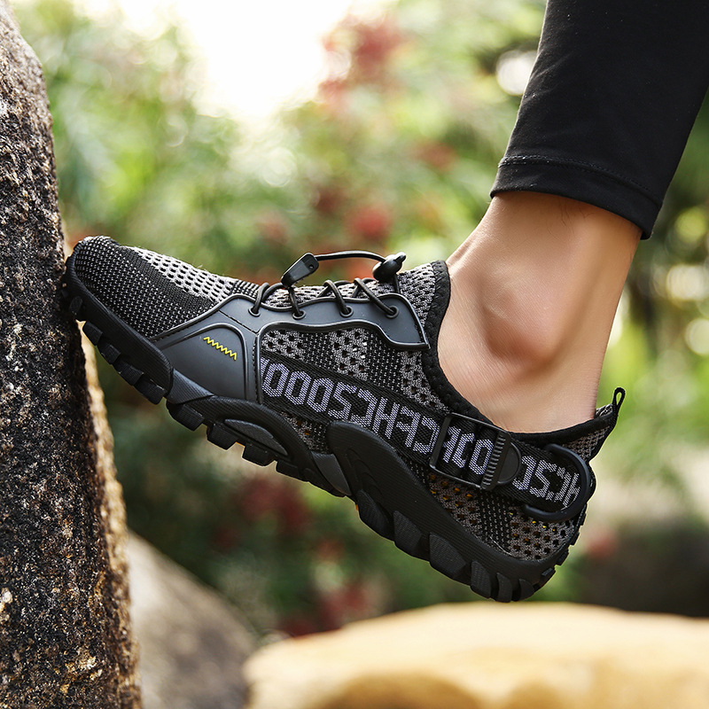大碼跨境夏季透氣運動休閒鞋戶外登山鏤空網布男士徒步鞋源頭
