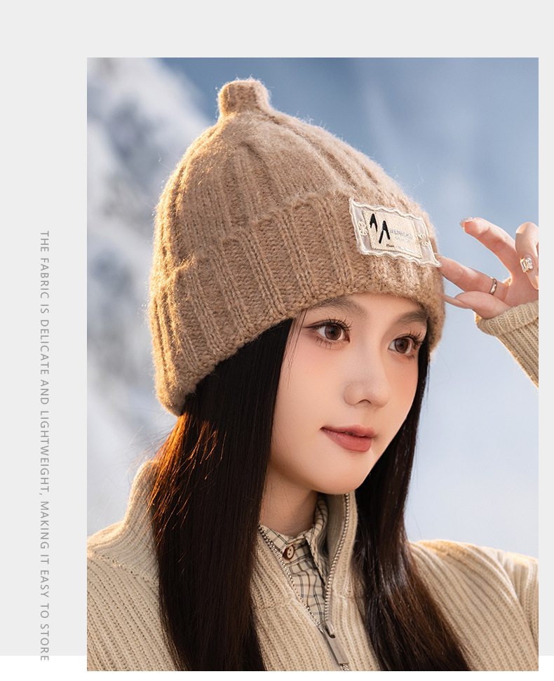 Dames gebreide wollen muts warme wintermuts met oorbescherming_voghion.com