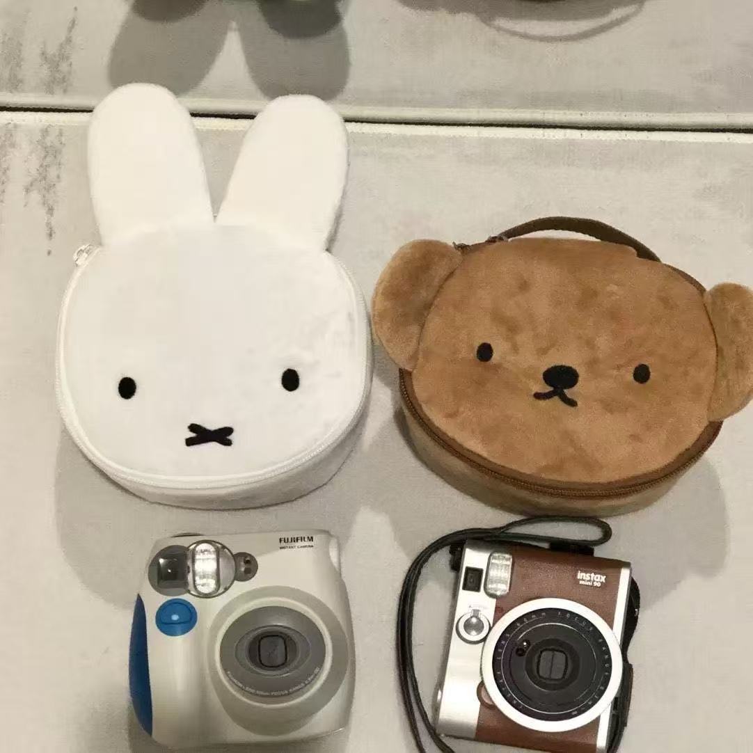 Cute dibujos animados japoneses Lide almacenar cámara de peluche portátil de gran capacidad bolsa de maquillaje joyería cámara de viaje