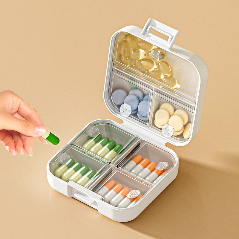 Caja de medicamentos portátiles de viaje, caja de píldoras portátiles de siete días a la semana, caja de medicamentos sellada, caja de medicamentos image 3