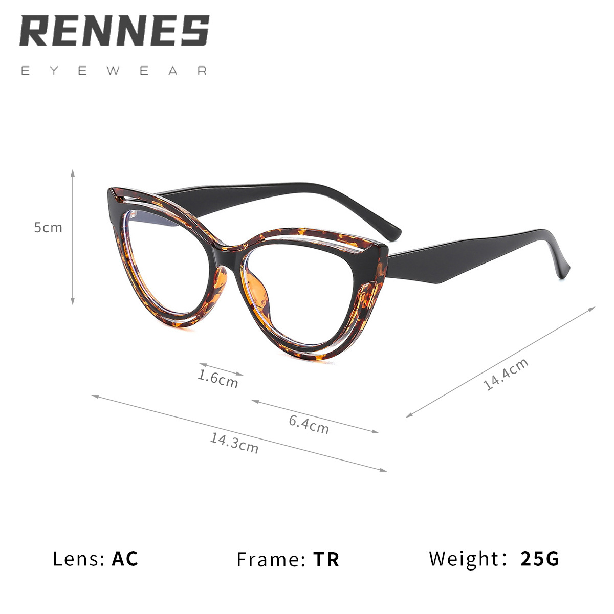 Nuevo bolso transfronterizo personalidad ojo de gato TR90 gafas anti-luz azul