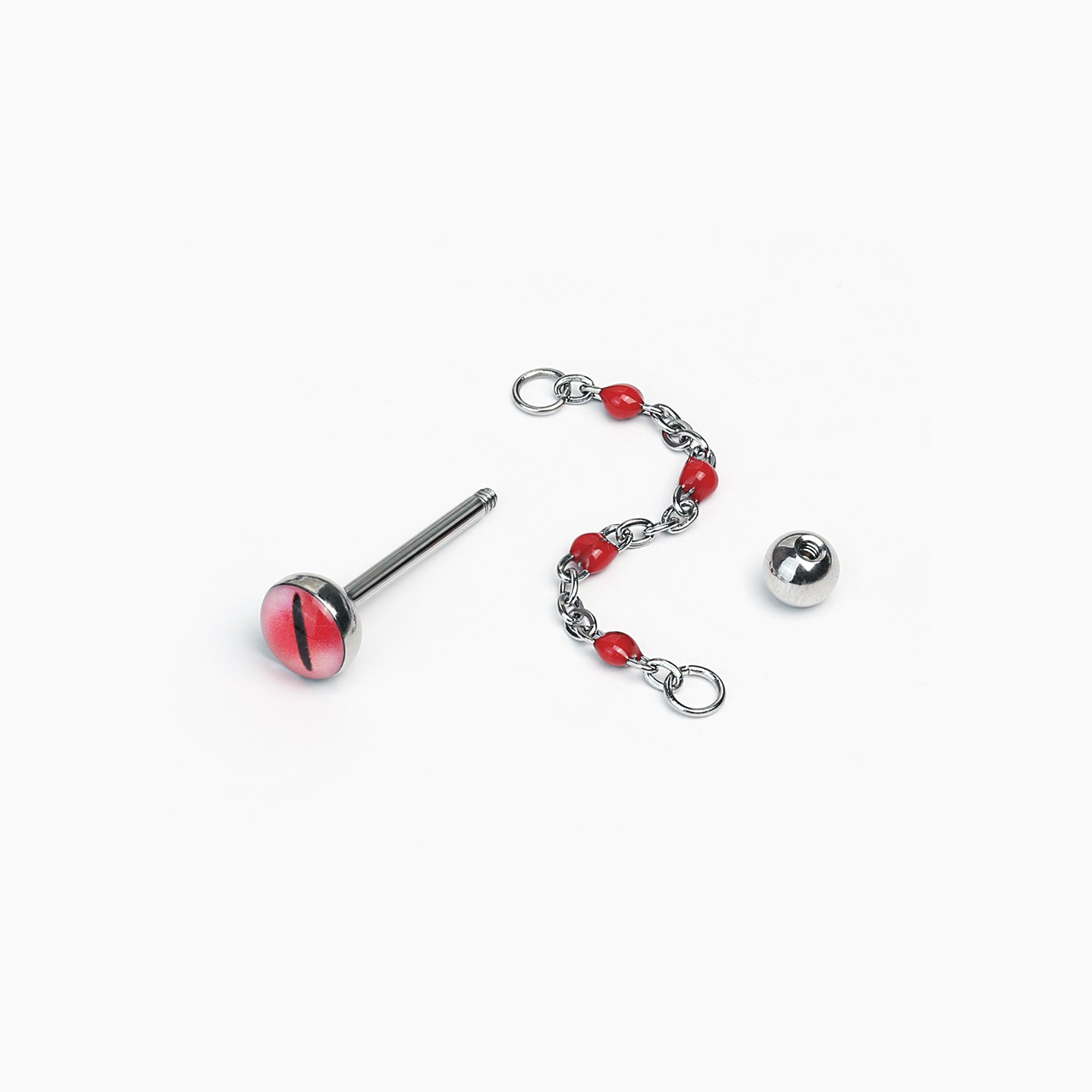 16G labret stud size and finish detail