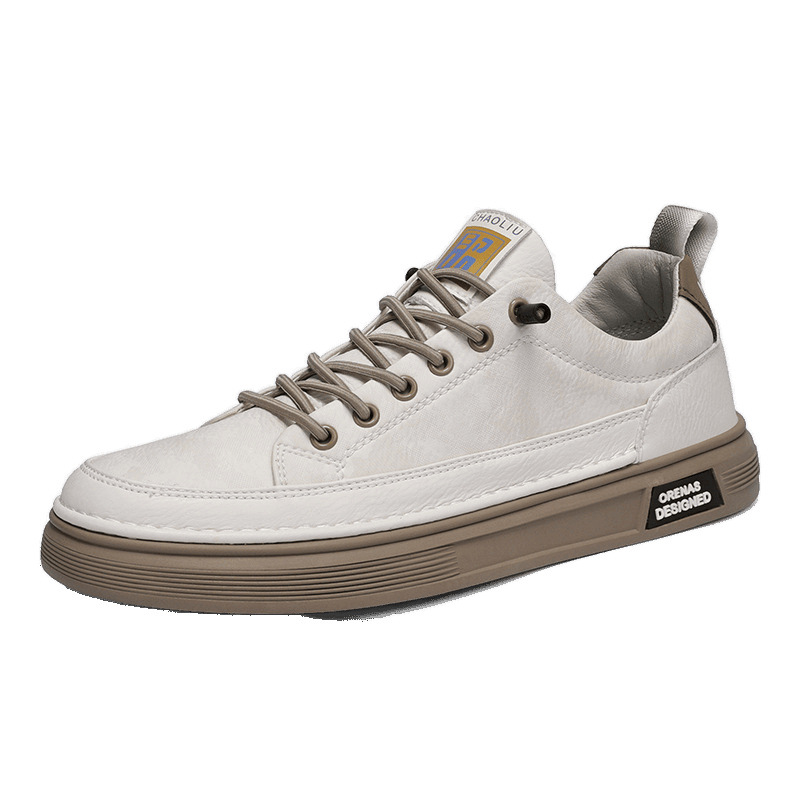 Zapatillas deportivas versátiles de cuero sin cordones para primavera 2026, para uso diario, deportivo y laboral, zapatos casuales negros para hombre.
