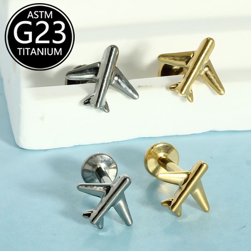 Labret piercing jewelry detail image