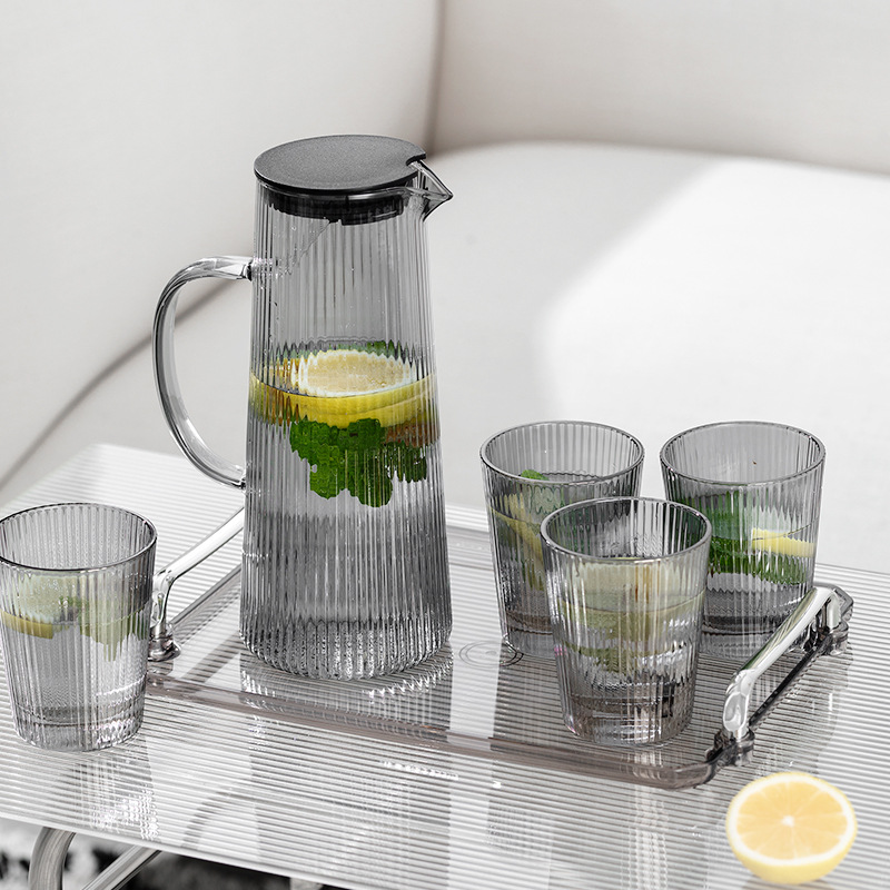 Nórdico simple vidrio hogar ins viento comercial taza de agua traje sala de estar familia bebida taza de agua resistente al calor