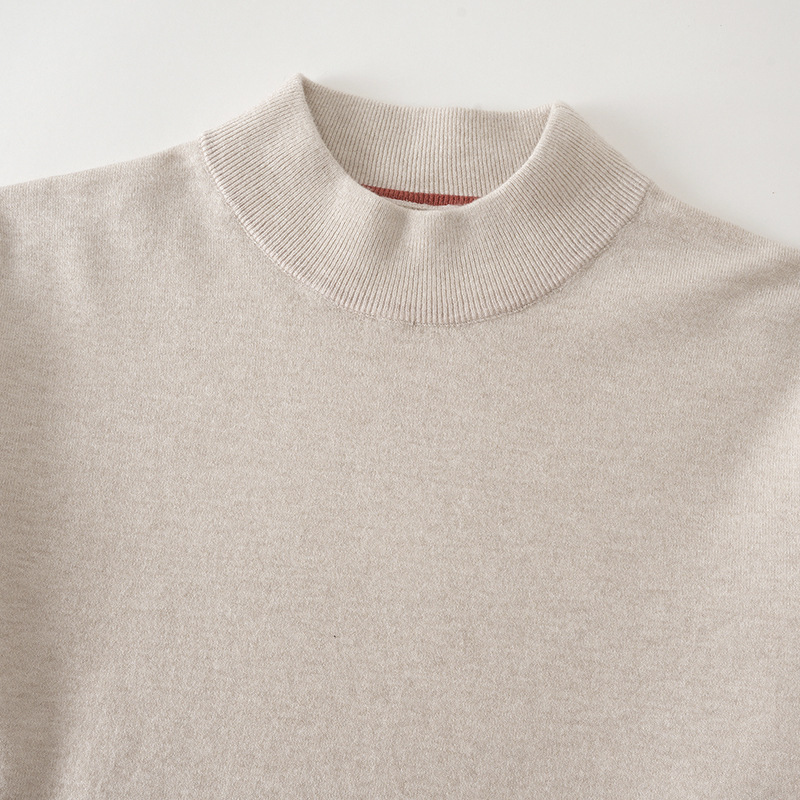 Suéter de lana de cuello medio alto de hombre otoño y invierno nuevo color sólido overcoat de punto superior de viento lento suéter de hombre camisa base