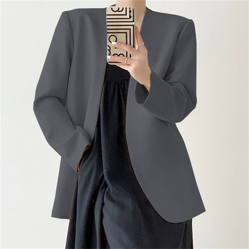 Ladies' Spring and Autumn 2025 Unique Suit Jacket Fashion Simple Casual Top